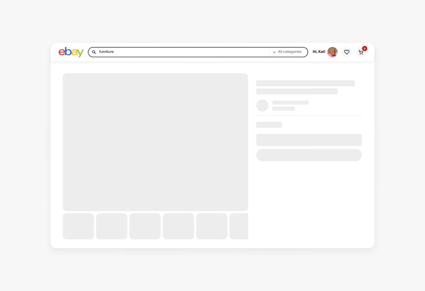 A simplified skeleton loader sits on a view item page.