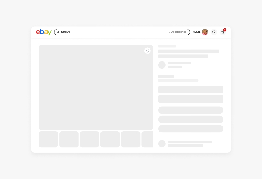 A complex skeleton loader sits on a view item page.