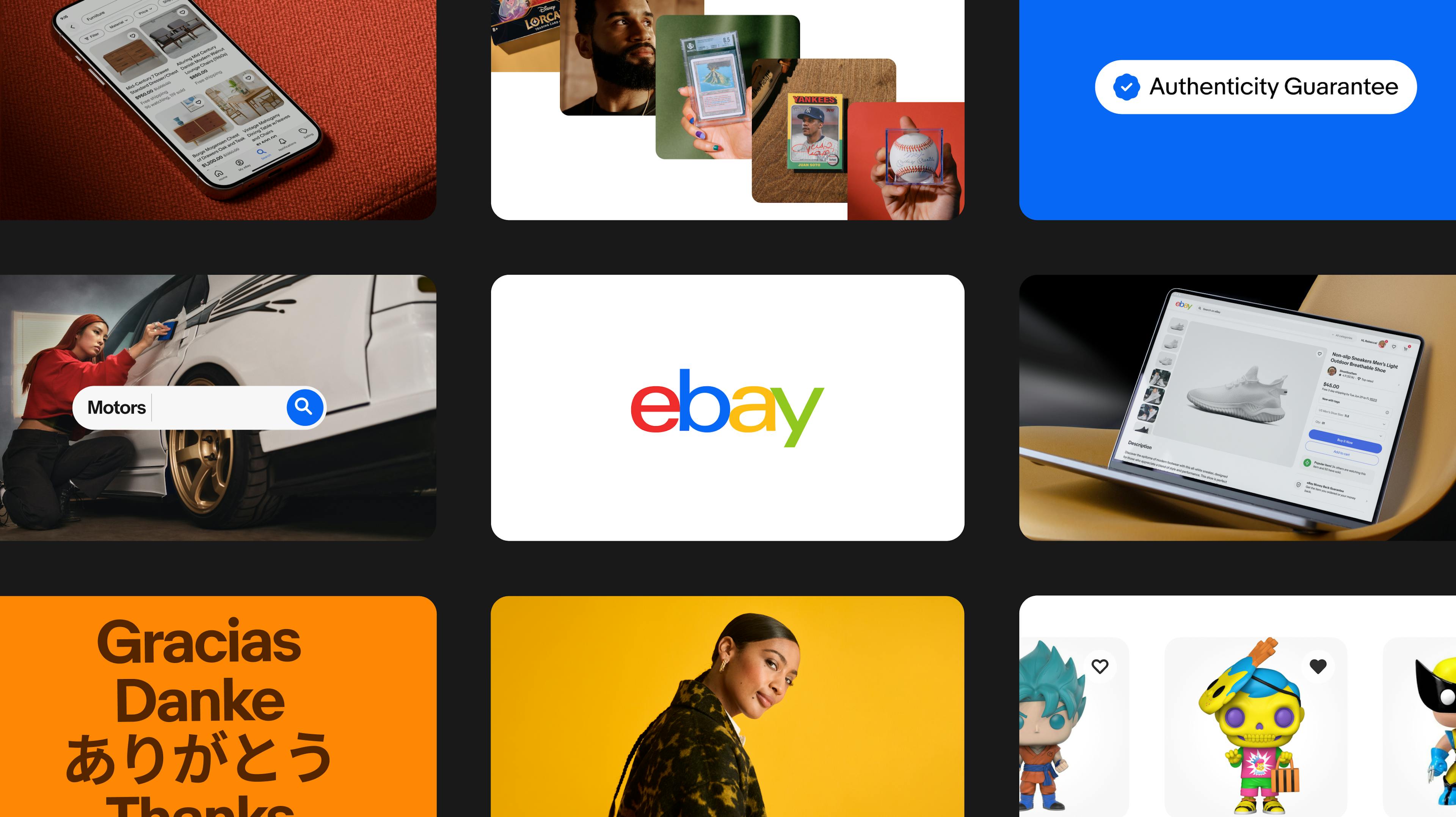 A grid of eBay Evo compositions that represent the eBay Evo media kit that can be downloaded and shared.