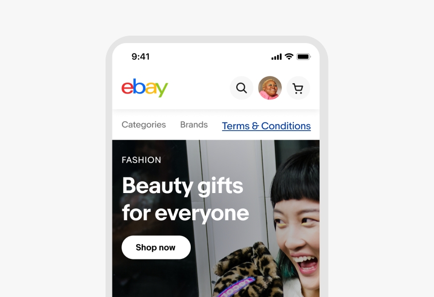 An example of a landing page with a primary navigation which incorrectly includes a link to terms and conditions.