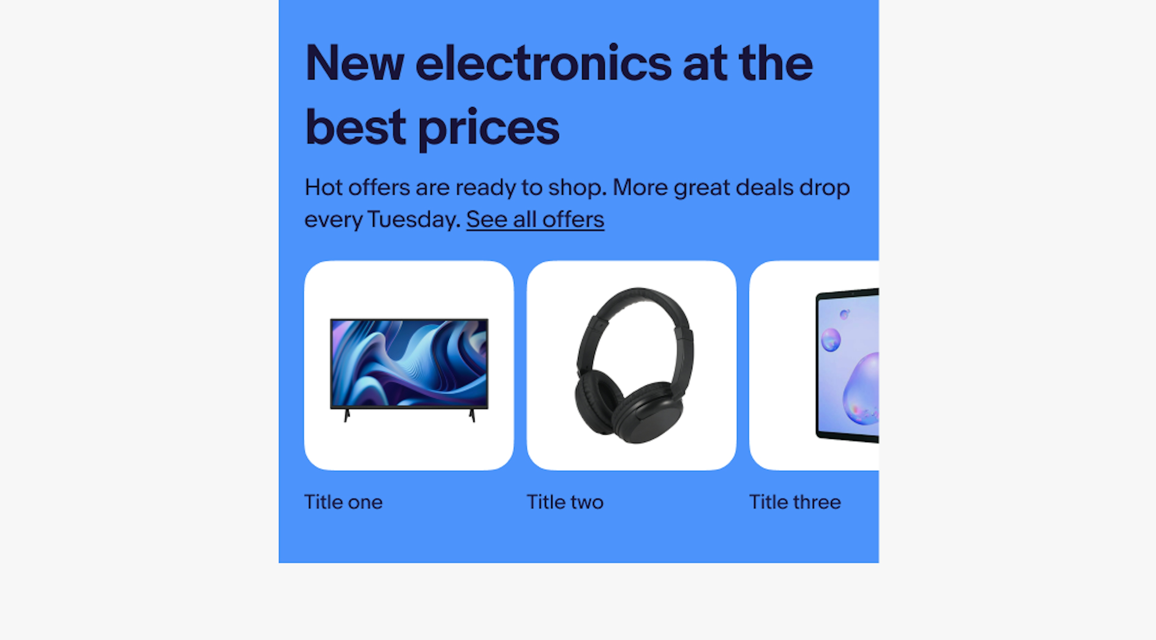 A marketing banner with a text link under the call to action. The text link matches the blue color theme.