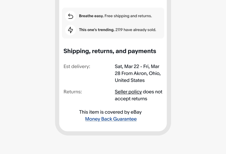 An order summary page with a text link and legal link, each in correct styles.