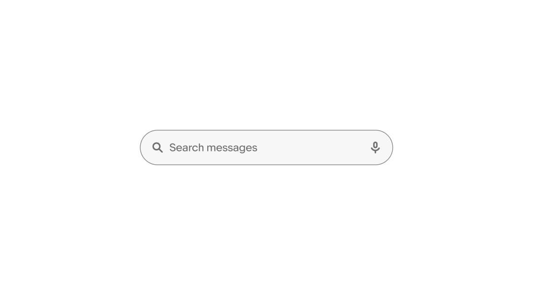 Search bar with “Search messages” placeholder and voice icon.