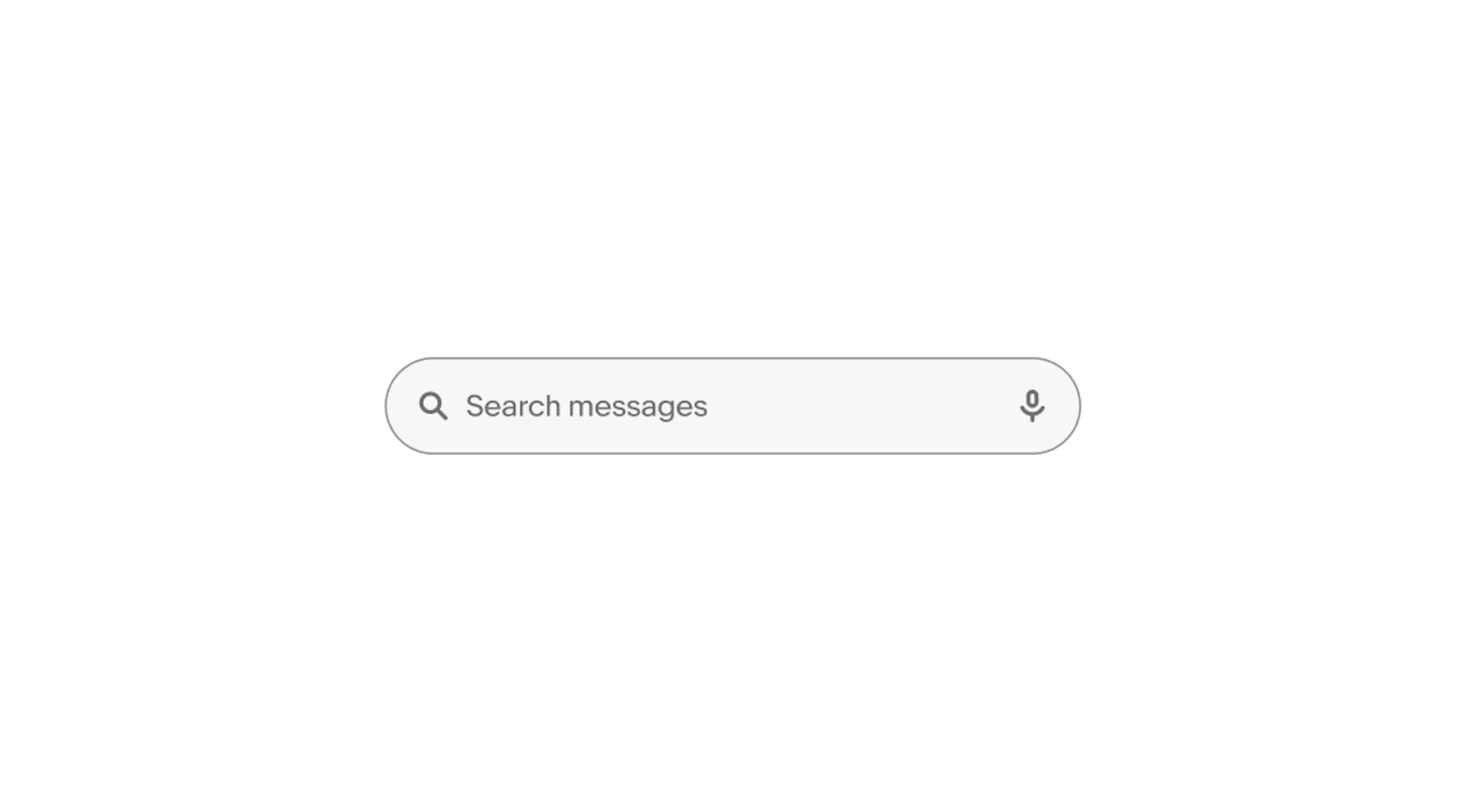Search bar with “Search messages” placeholder and voice icon.