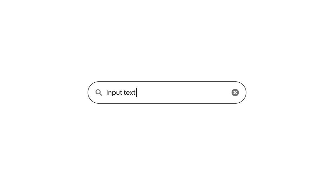 Search bar with entered text “Input text” and clear (X) button.