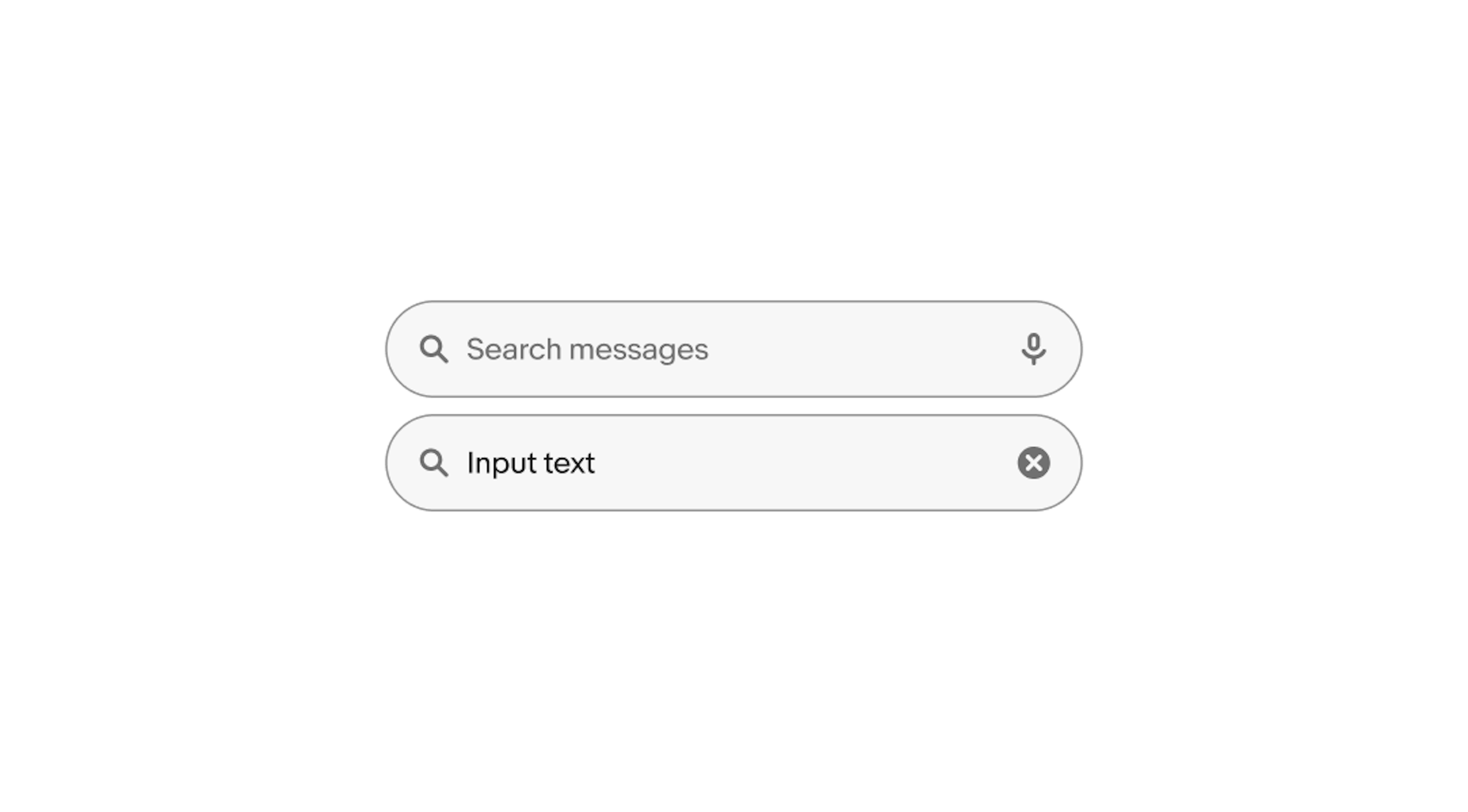 Microphone icon is replaced by clear (X) button when text is entered.