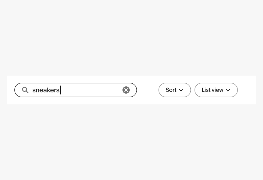 Search field height matches adjacent buttons.