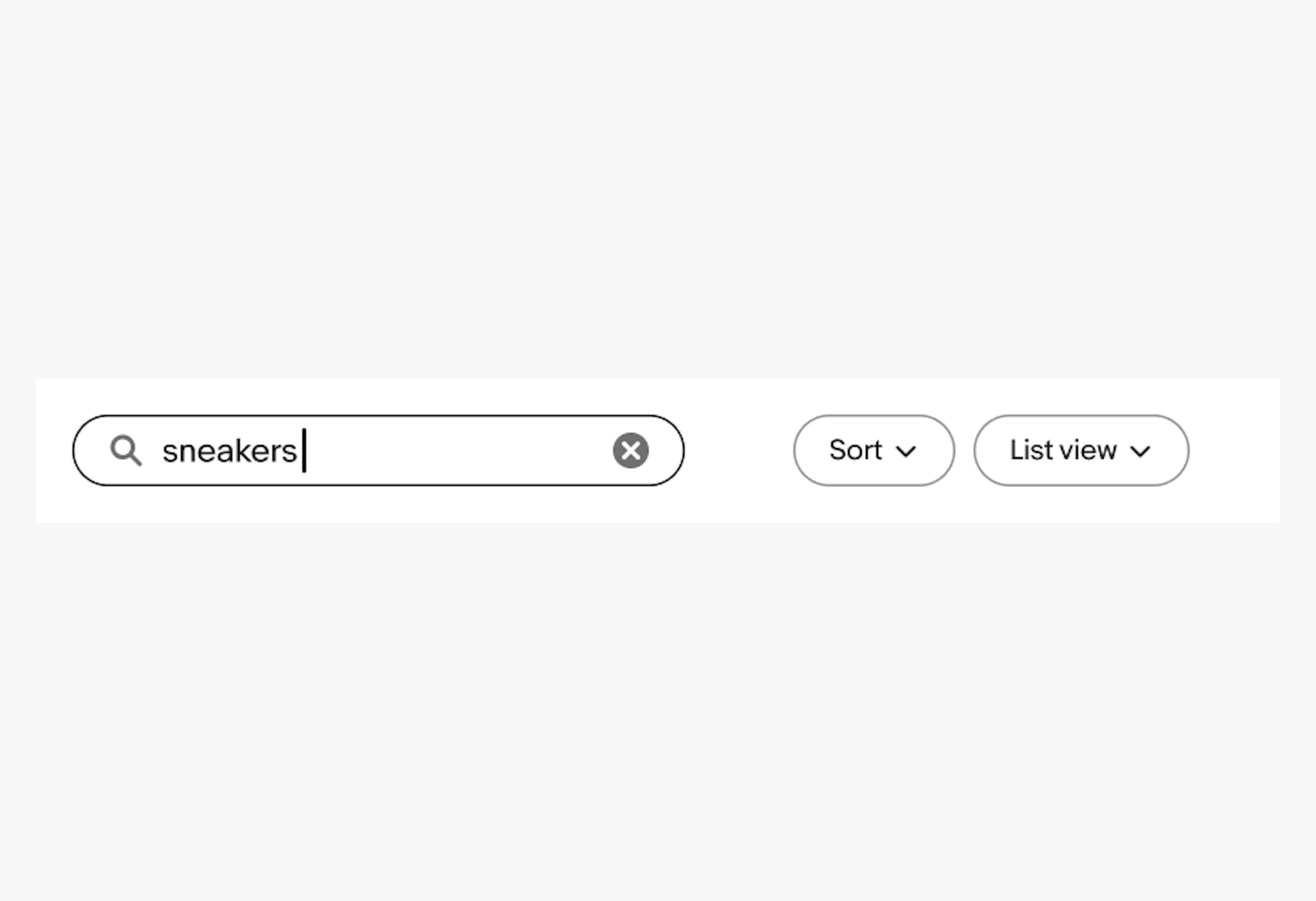 Search field height matches adjacent buttons.