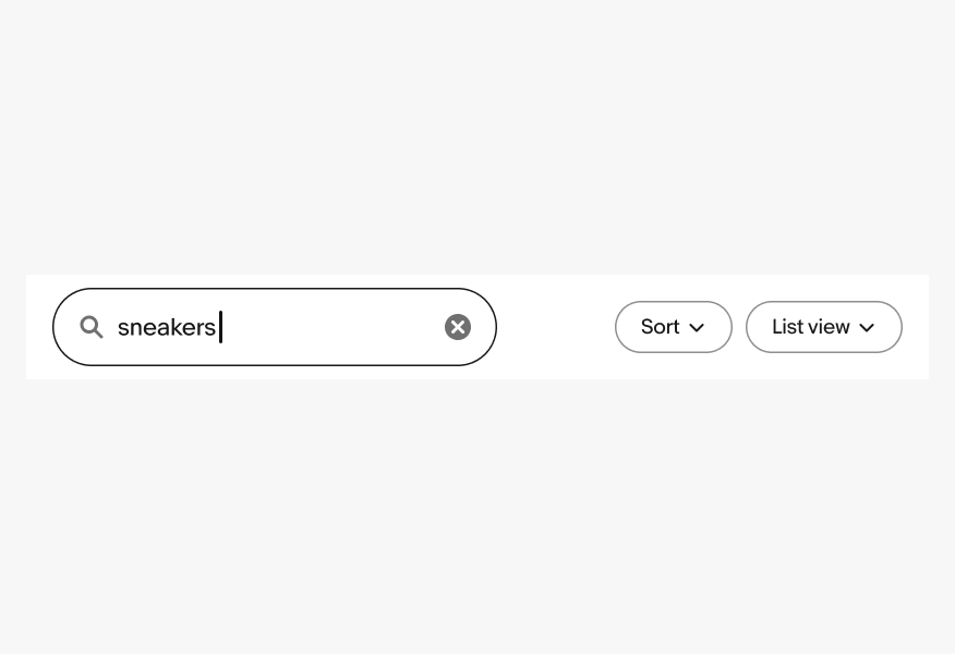 Search field height misaligned with adjacent buttons.
