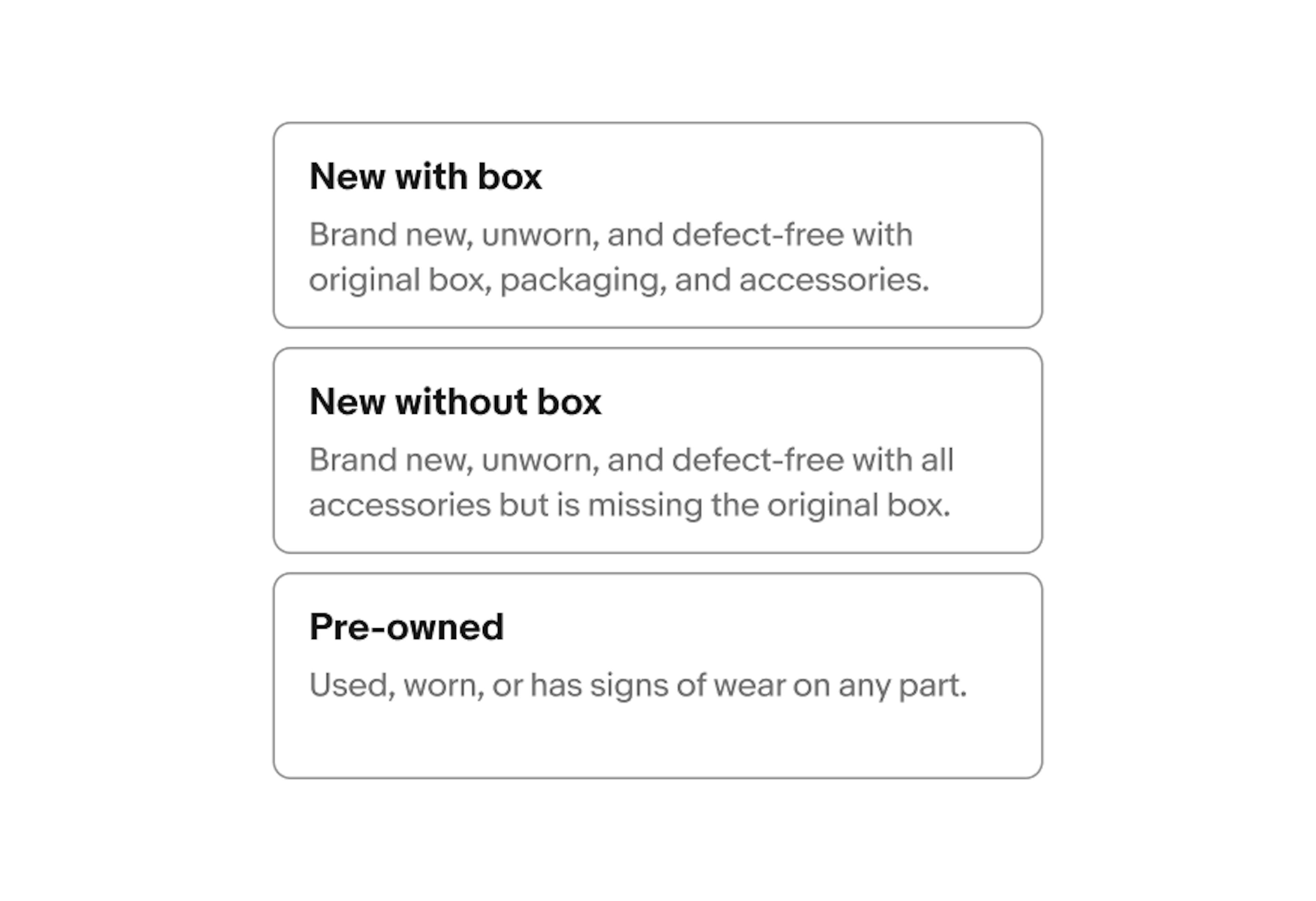 A set of toggle buttons all a consistent size.