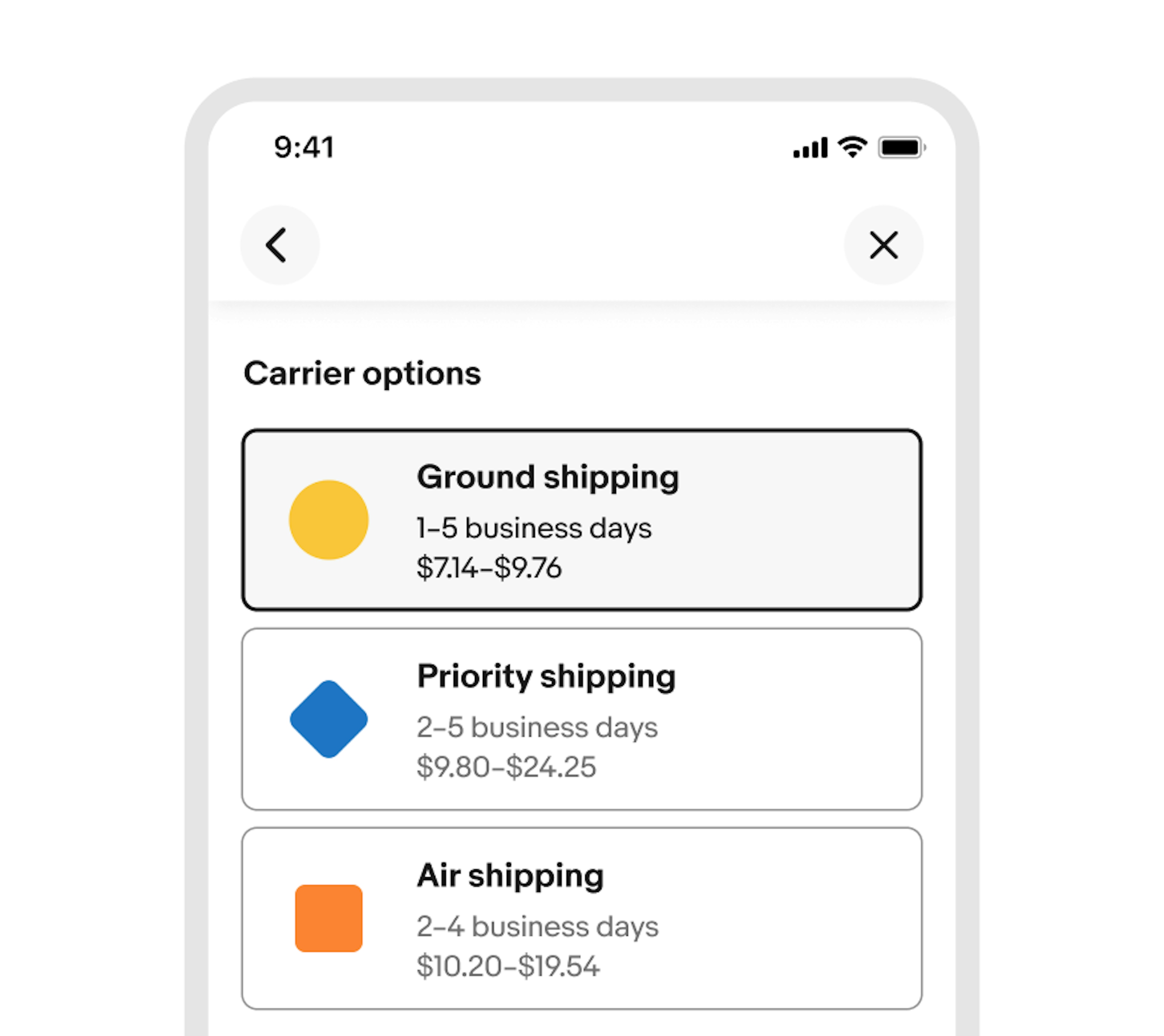 A text only toggle button with the title ‘0-3
months’.