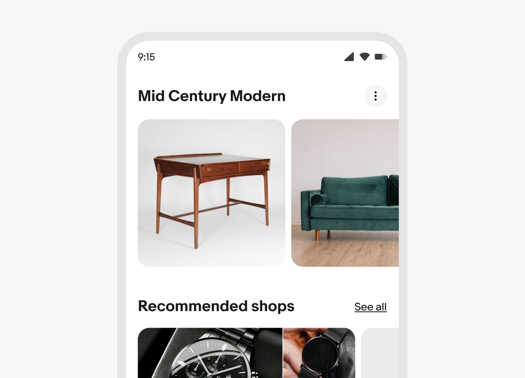 A ‘Mid Century Modern’ section header title.