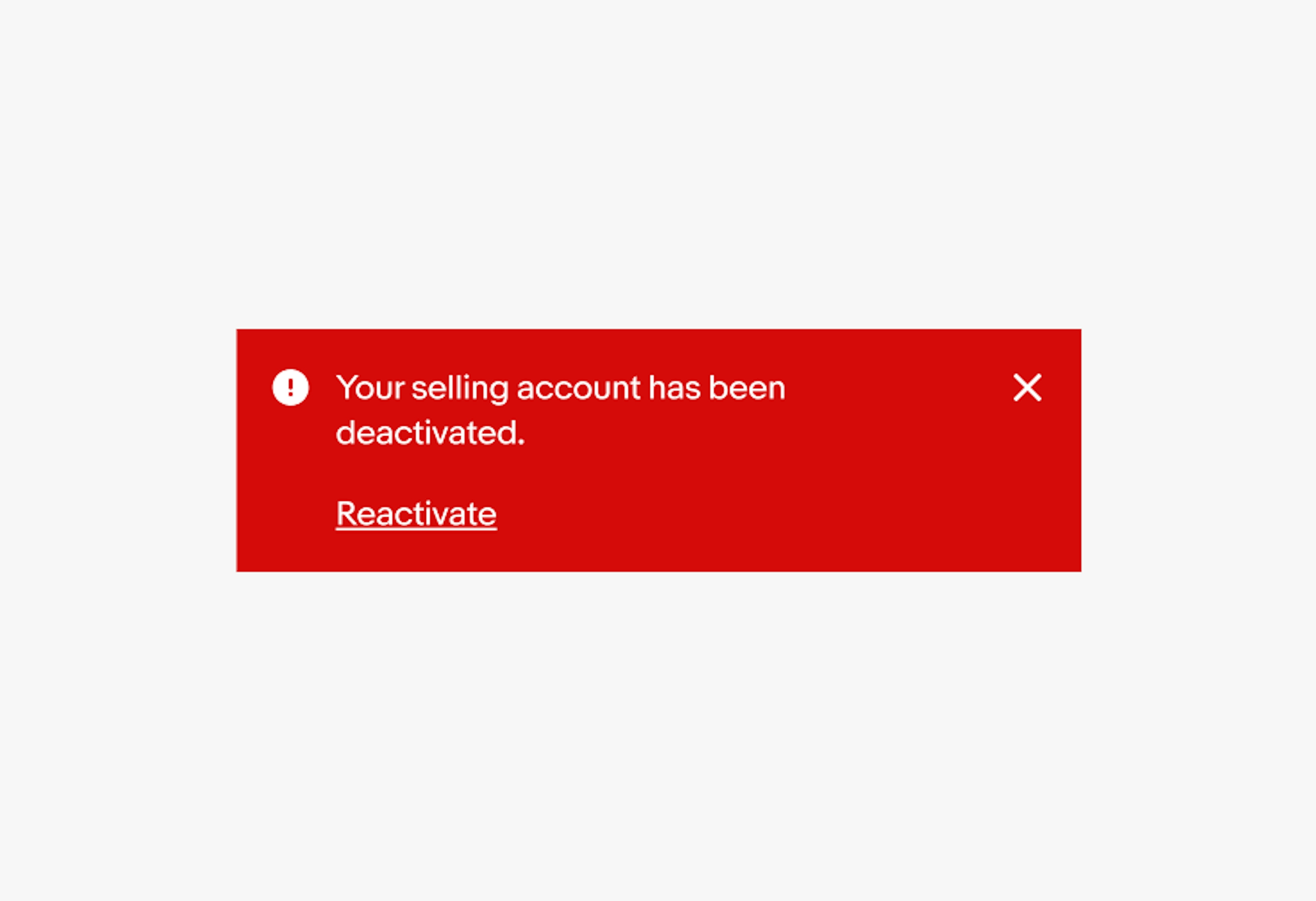 An attention page notice with a button at the bottom.