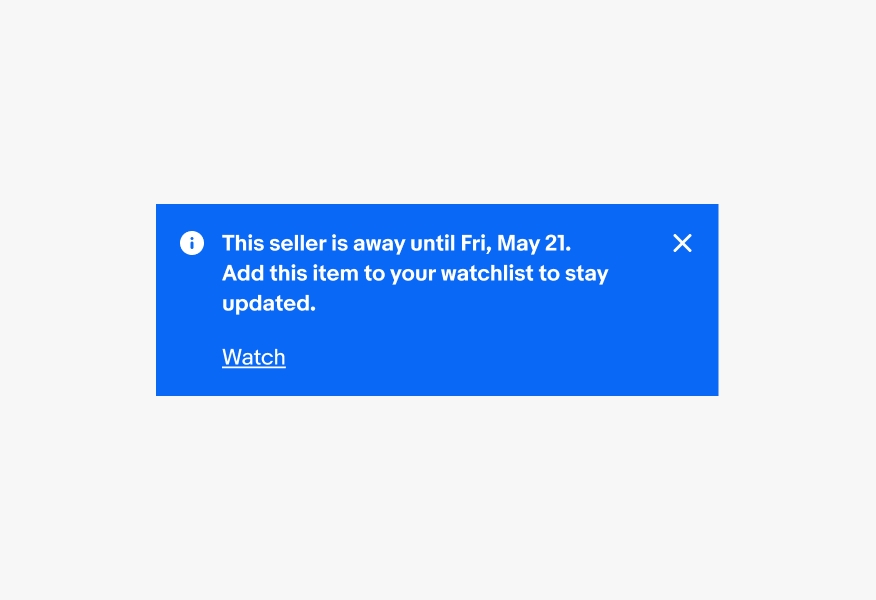 An information page notice with bold-weight body text.