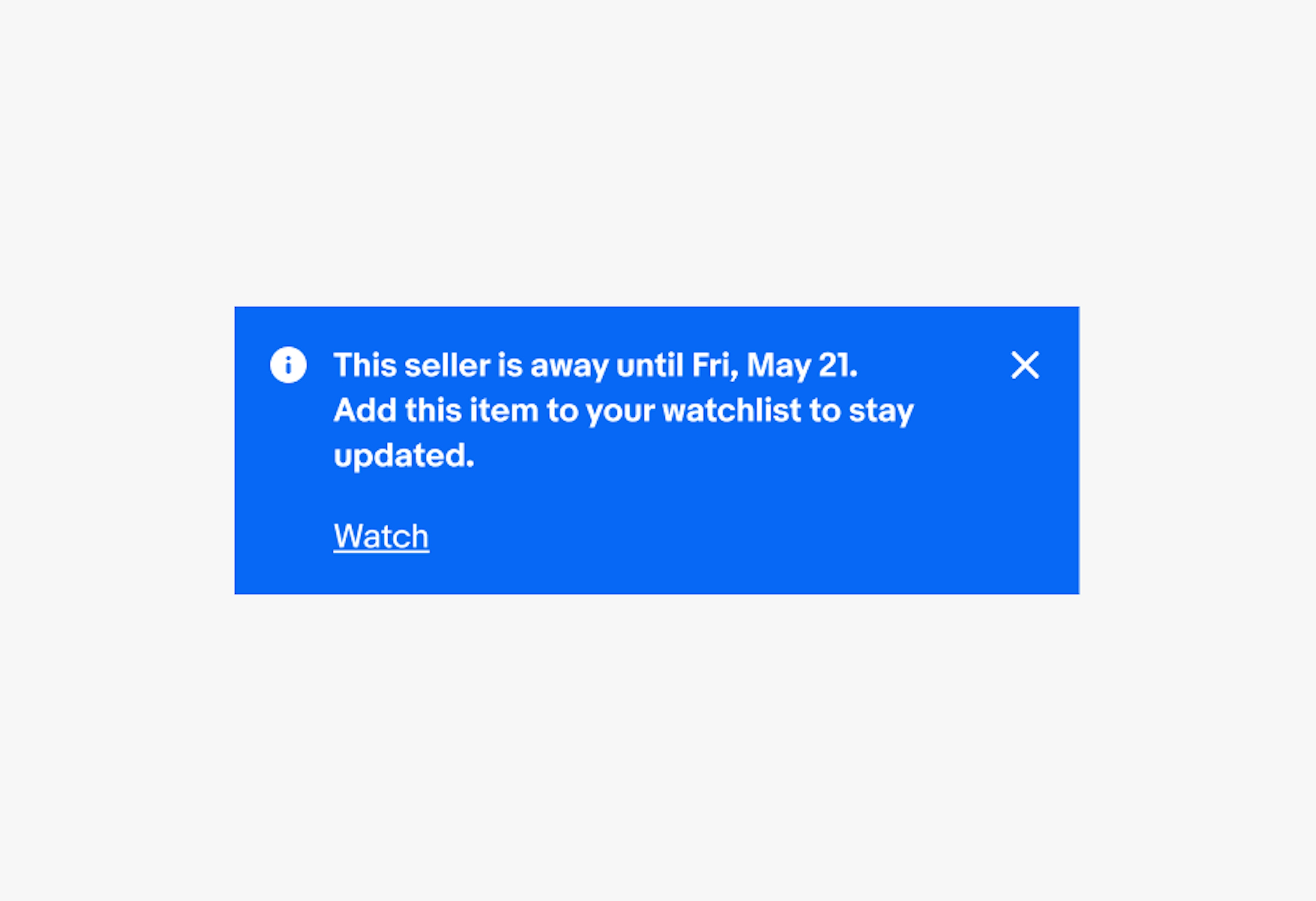An information page notice with bold-weight body text.