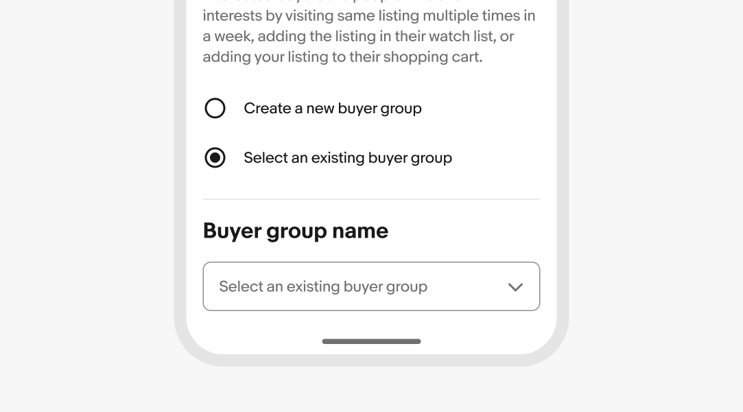 A ‘How should we contact you section’ on eBay mobile Android shows two radio buttons in native Material design format.