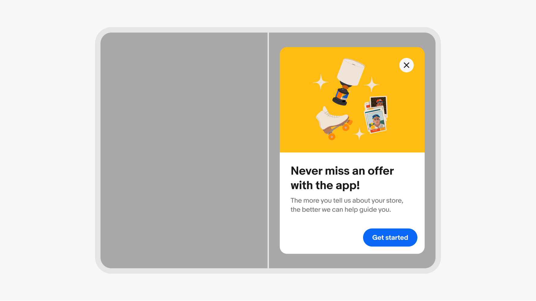 An offset dialog on an open foldable device.