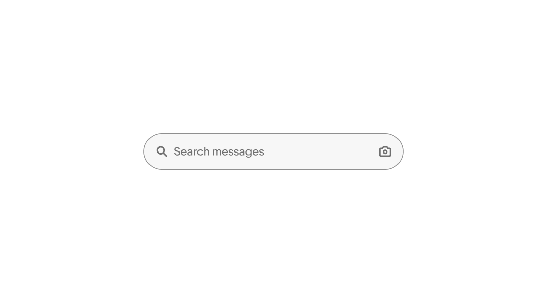 Search bar with “Search messages” placeholder and voice icon.