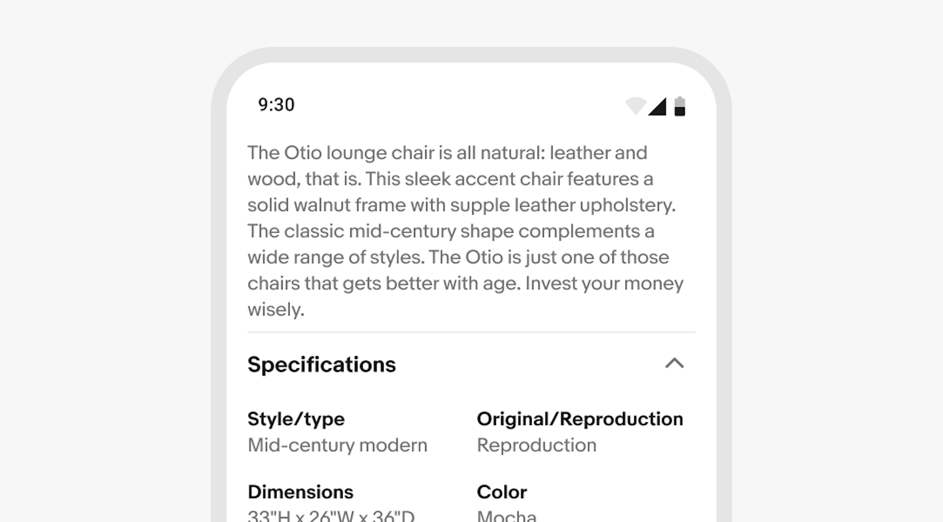 A stylized mobile screen without a top navigation bar.