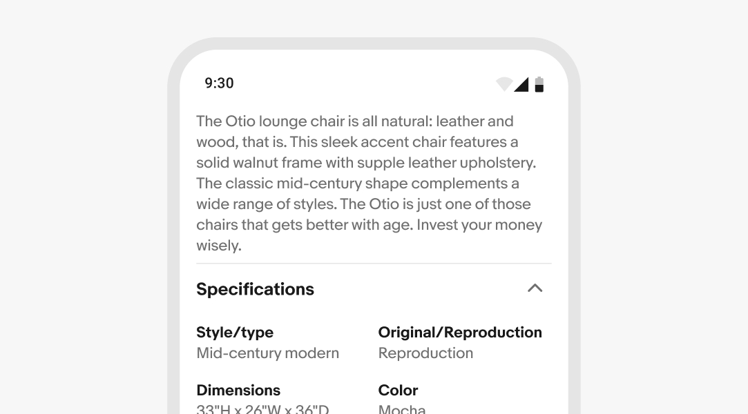 A stylized mobile screen without a top navigation bar.