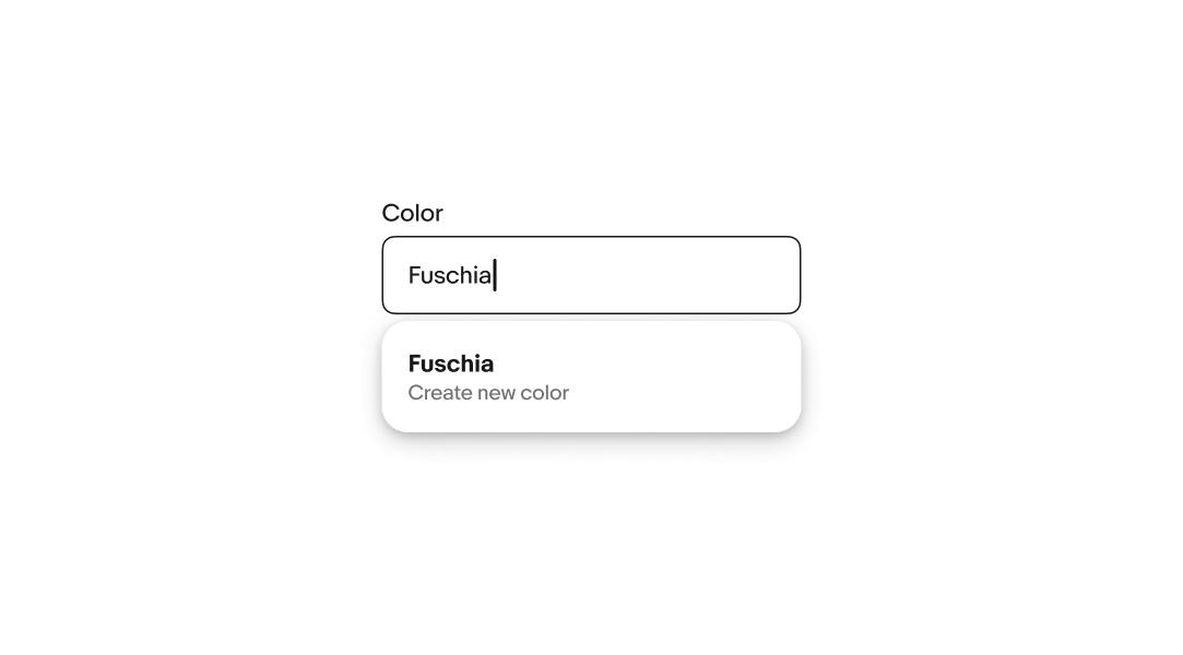 An example of a Create new value option in a combobox.