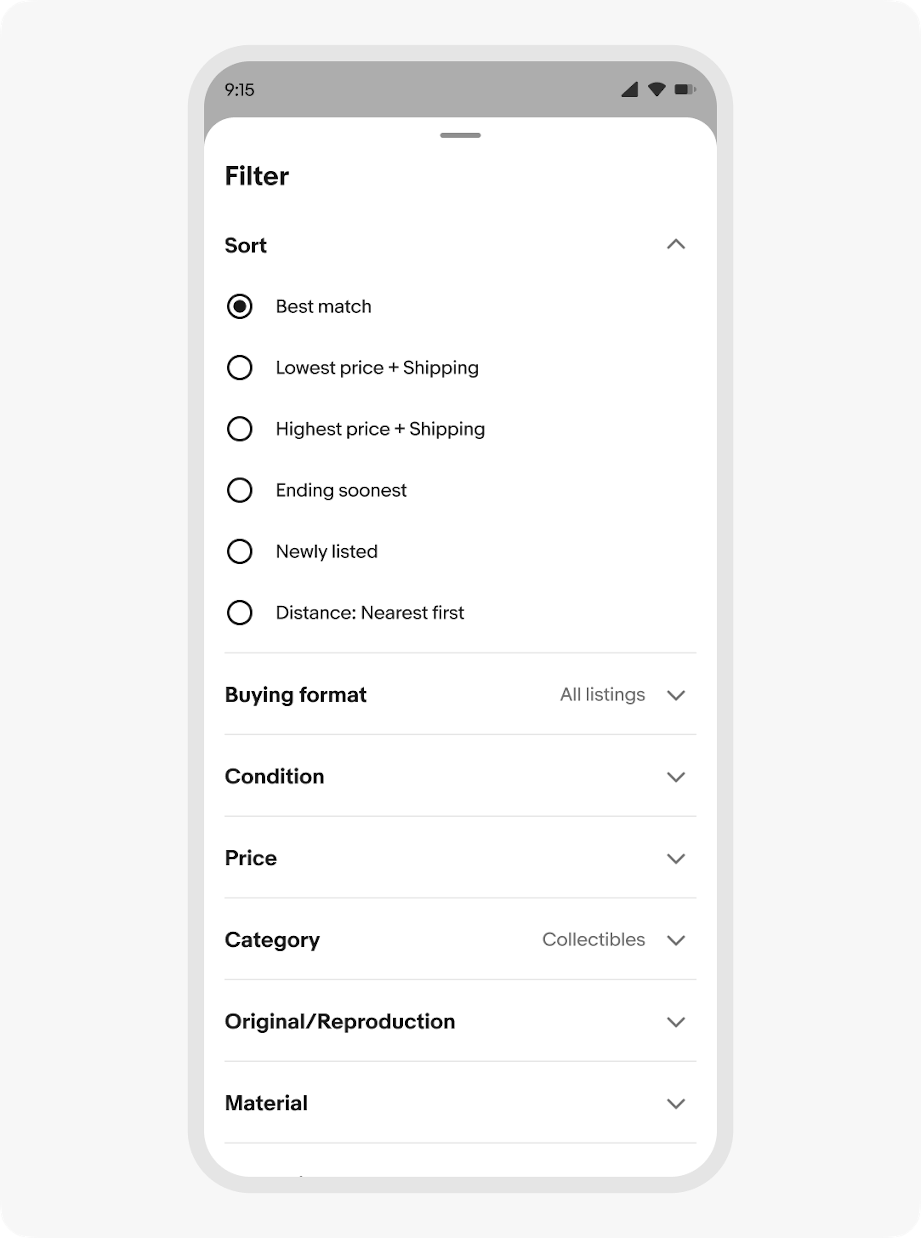 A context sheet opened to full height being dismissed in multiple ways