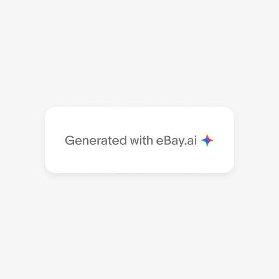 Example of a label that says “Generated with eBay.ai” followed by the full spectrum icon in color.
