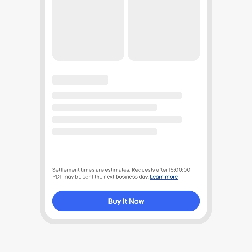 Legal content at the bottom of a mobile screen above a primary cta button. The content is plain text with a blue text link.