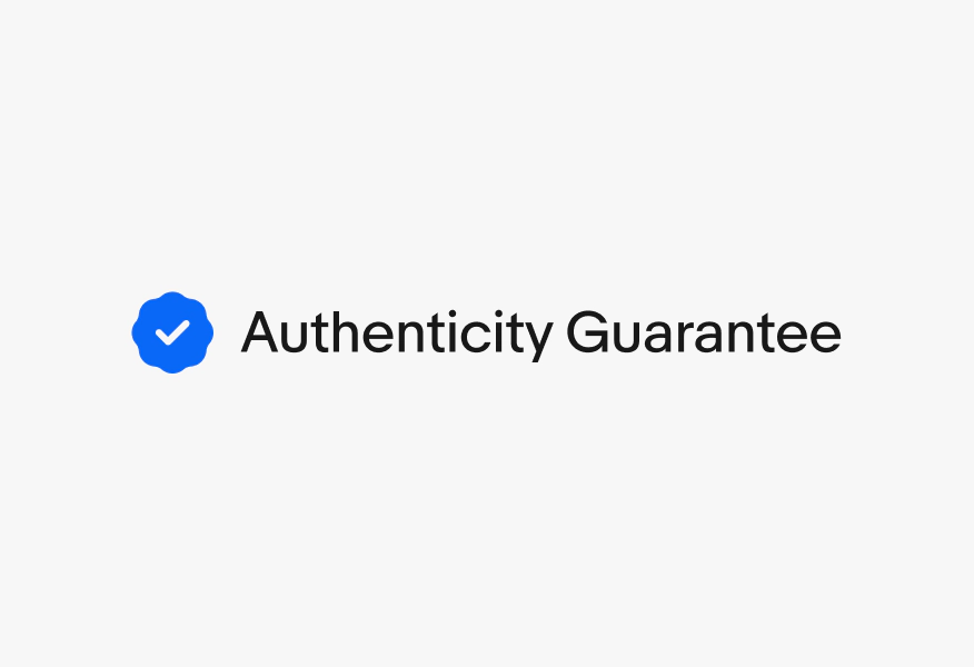 A rosette checkmark icon next to a single line of text “Authenticity Guarantee”.