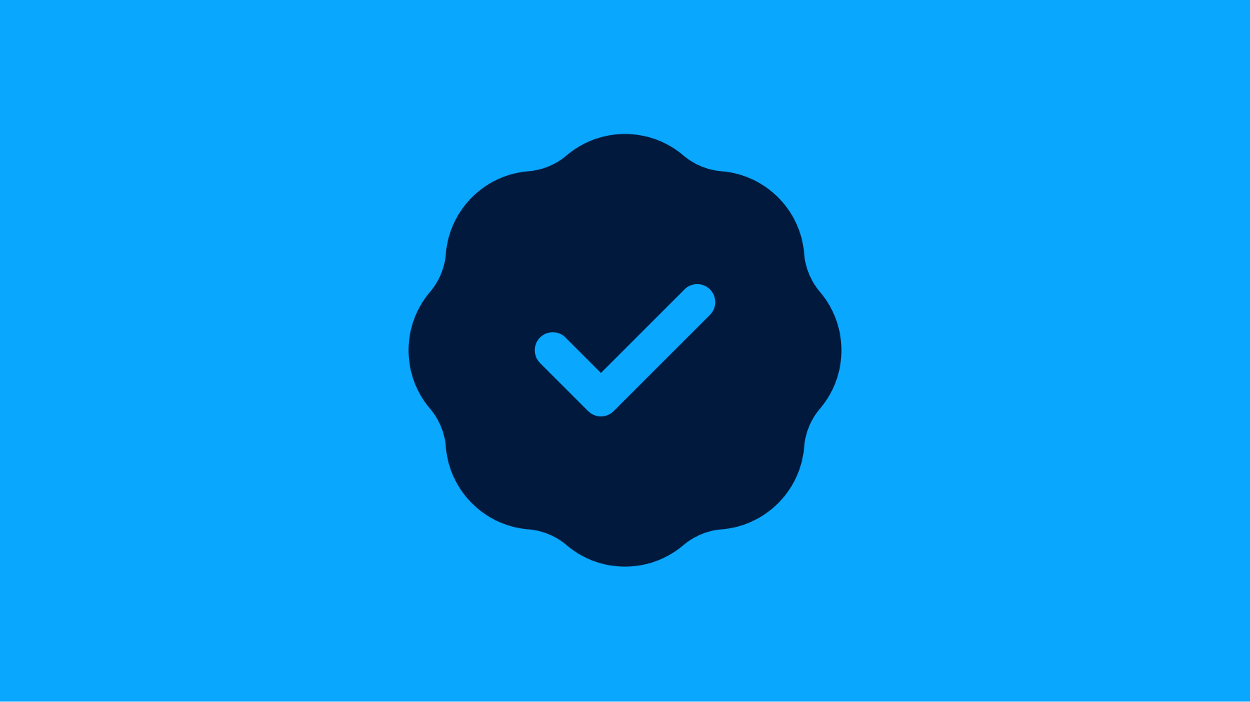 A blue tone-on-tone authenticity guarantee badge.