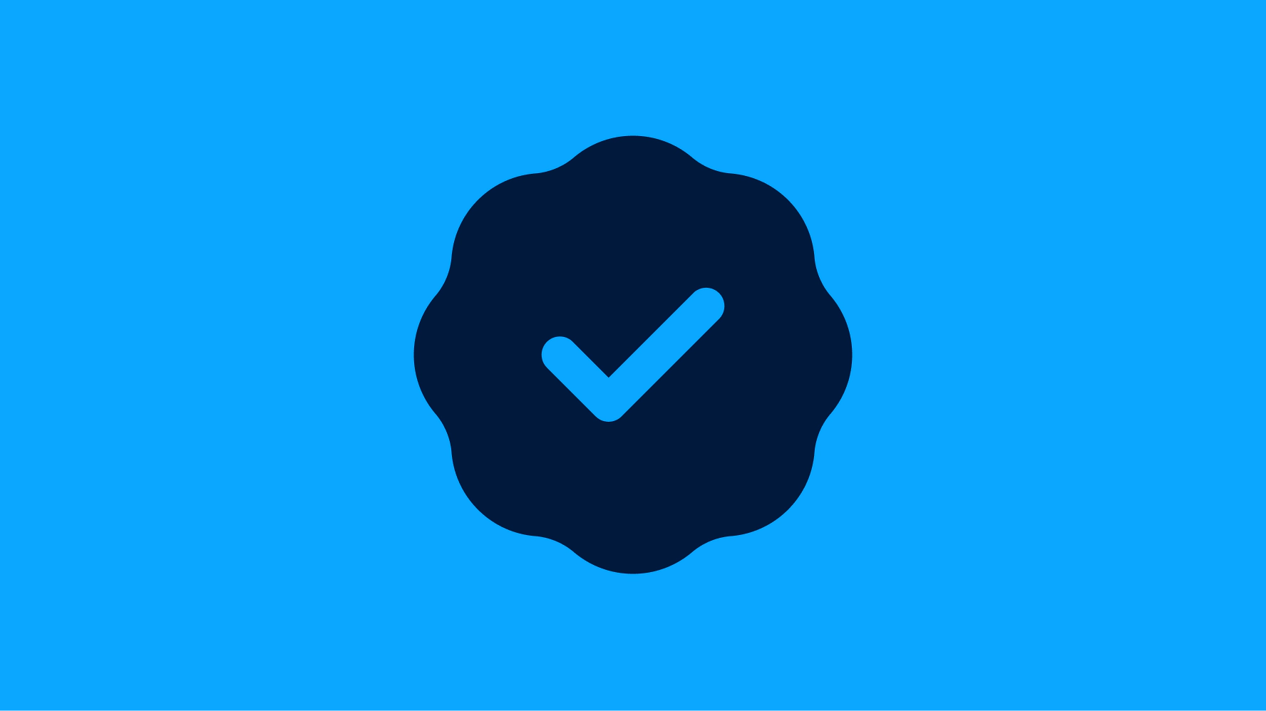 A blue tone-on-tone authenticity guarantee badge.