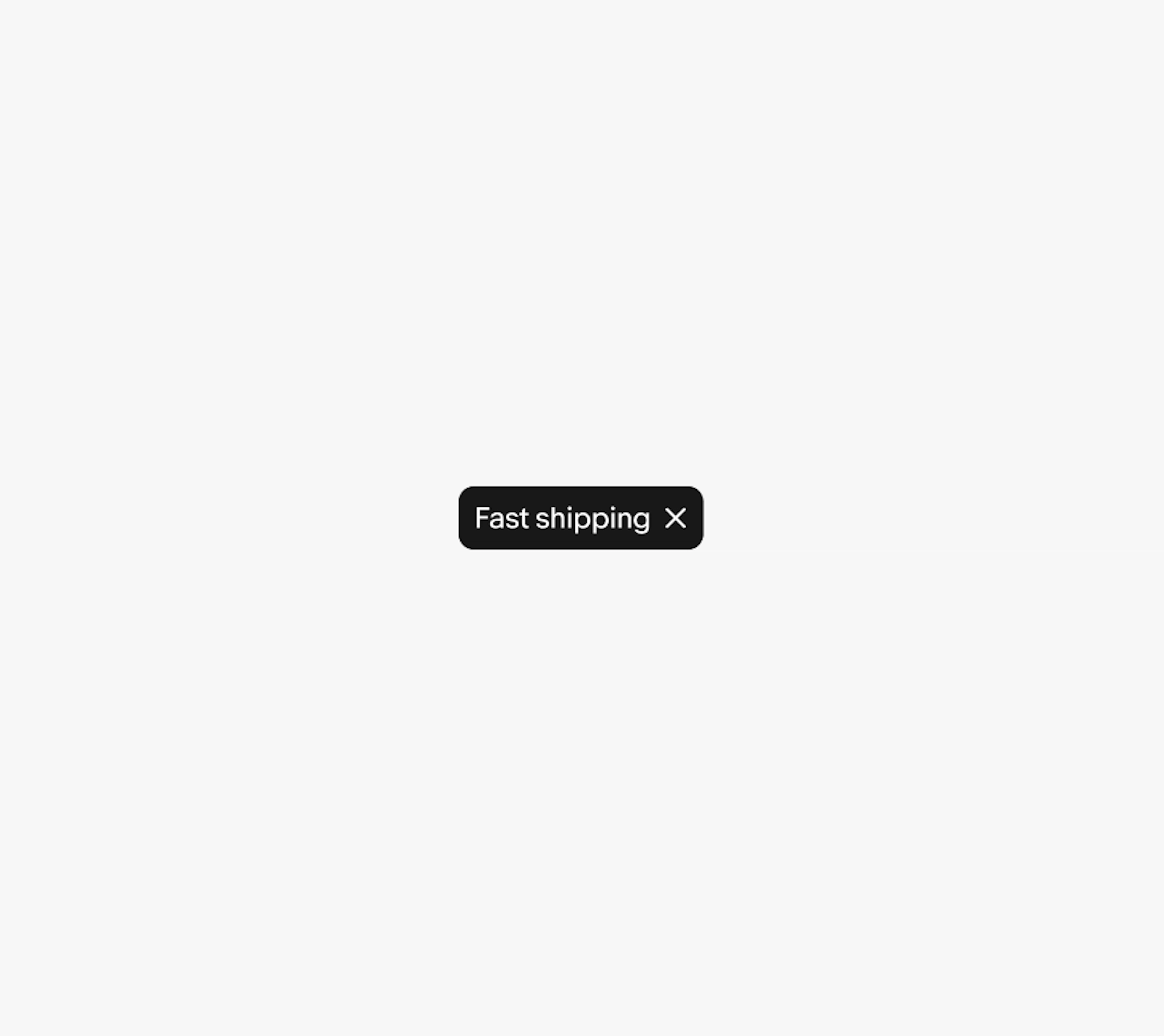 Input chip with “fast shipping” as copy. 