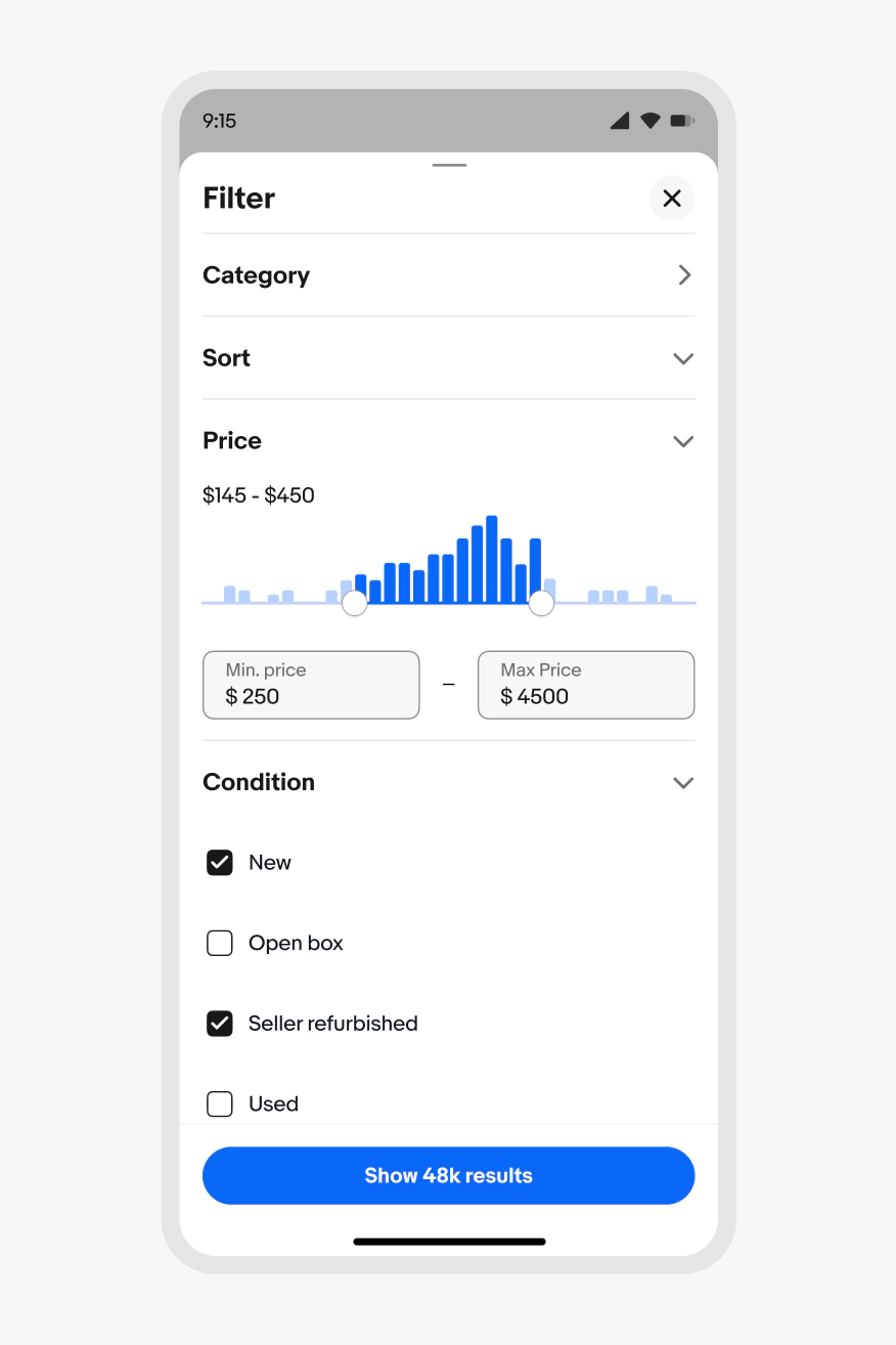 A Context Sheet on a mobile device on the native app.