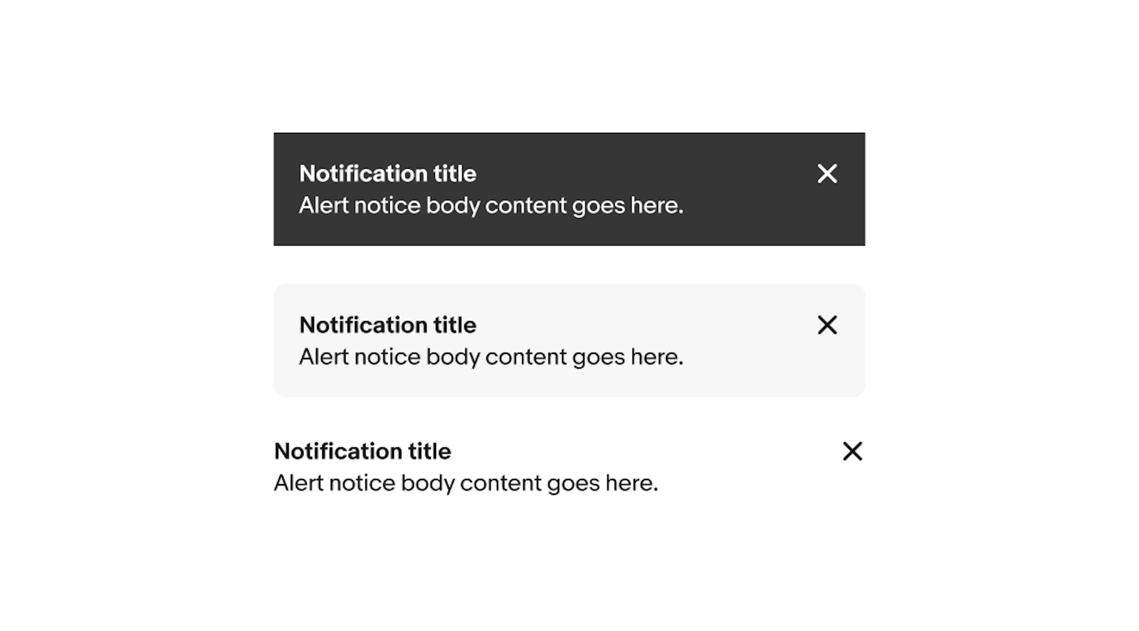A page, section and inline notice stacked showing the neutral variant. 
