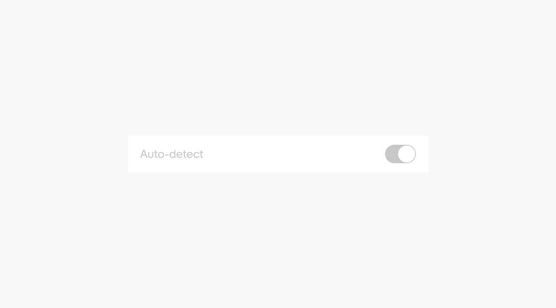 A single disabled list row. The content is light gray and the nested switch is set to a disabled state.