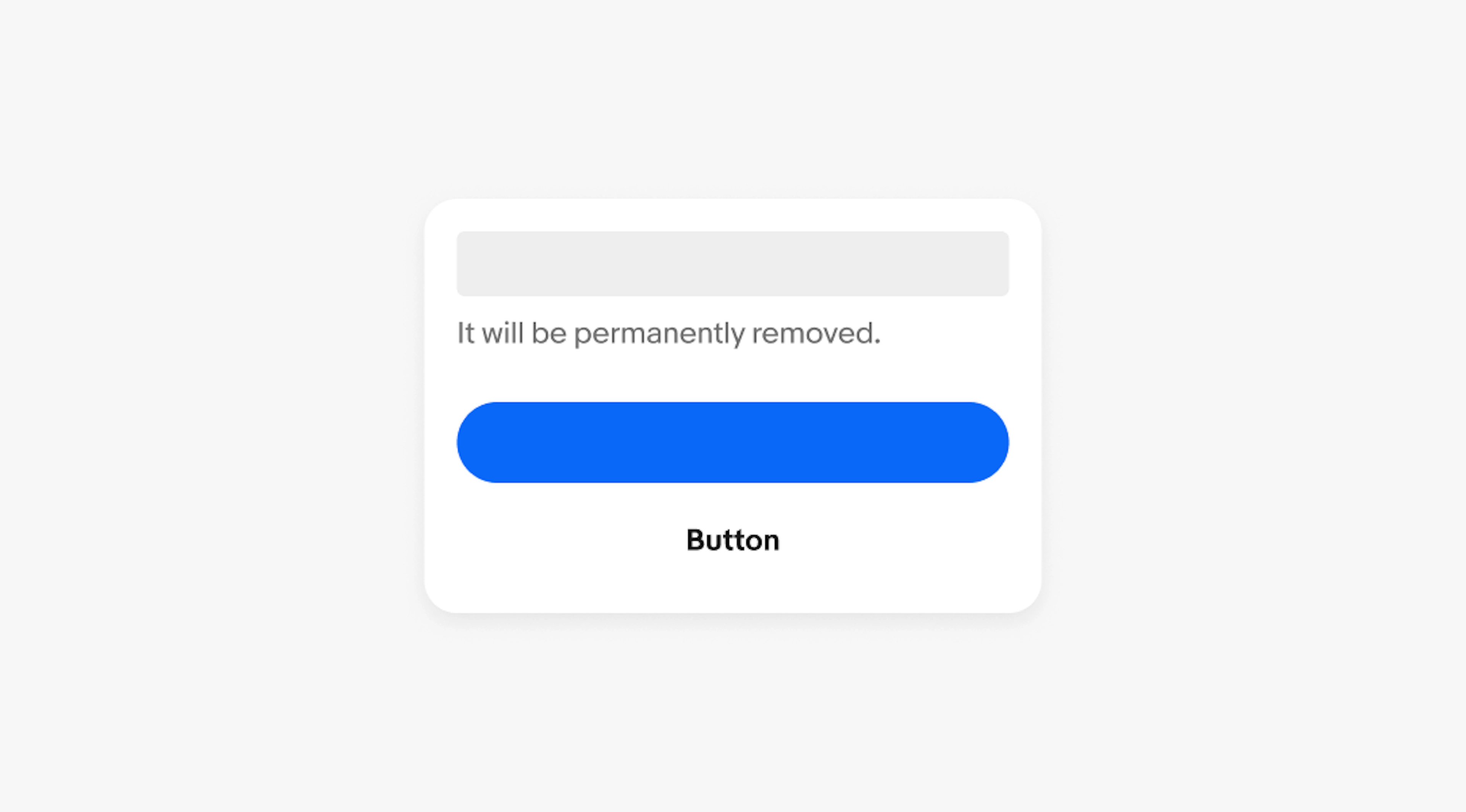 A confirmation dialog with a body of “it will be permanently removed.”