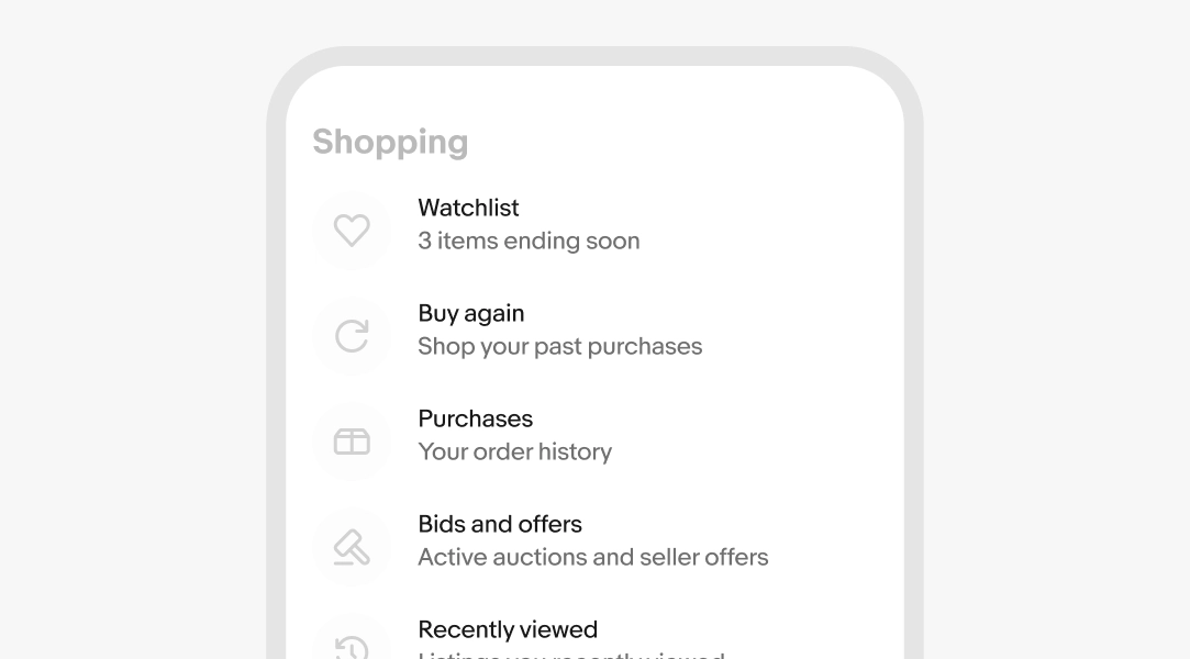List rows with a title and supporting text in the center. The UI around the title has a lower opacity to emphasize the title layer.