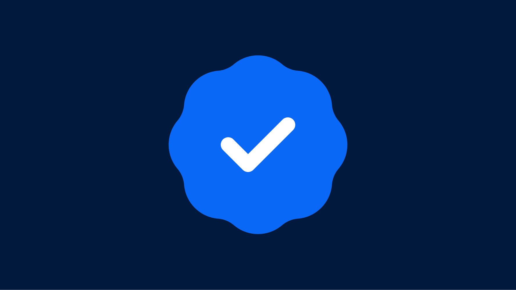 A blue tone-on-tone authenticity guarantee badge.