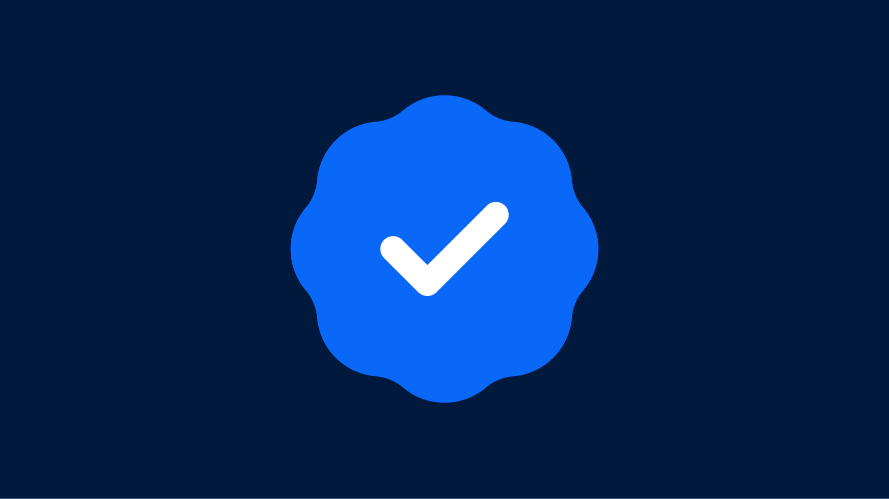 A blue tone-on-tone authenticity guarantee badge.