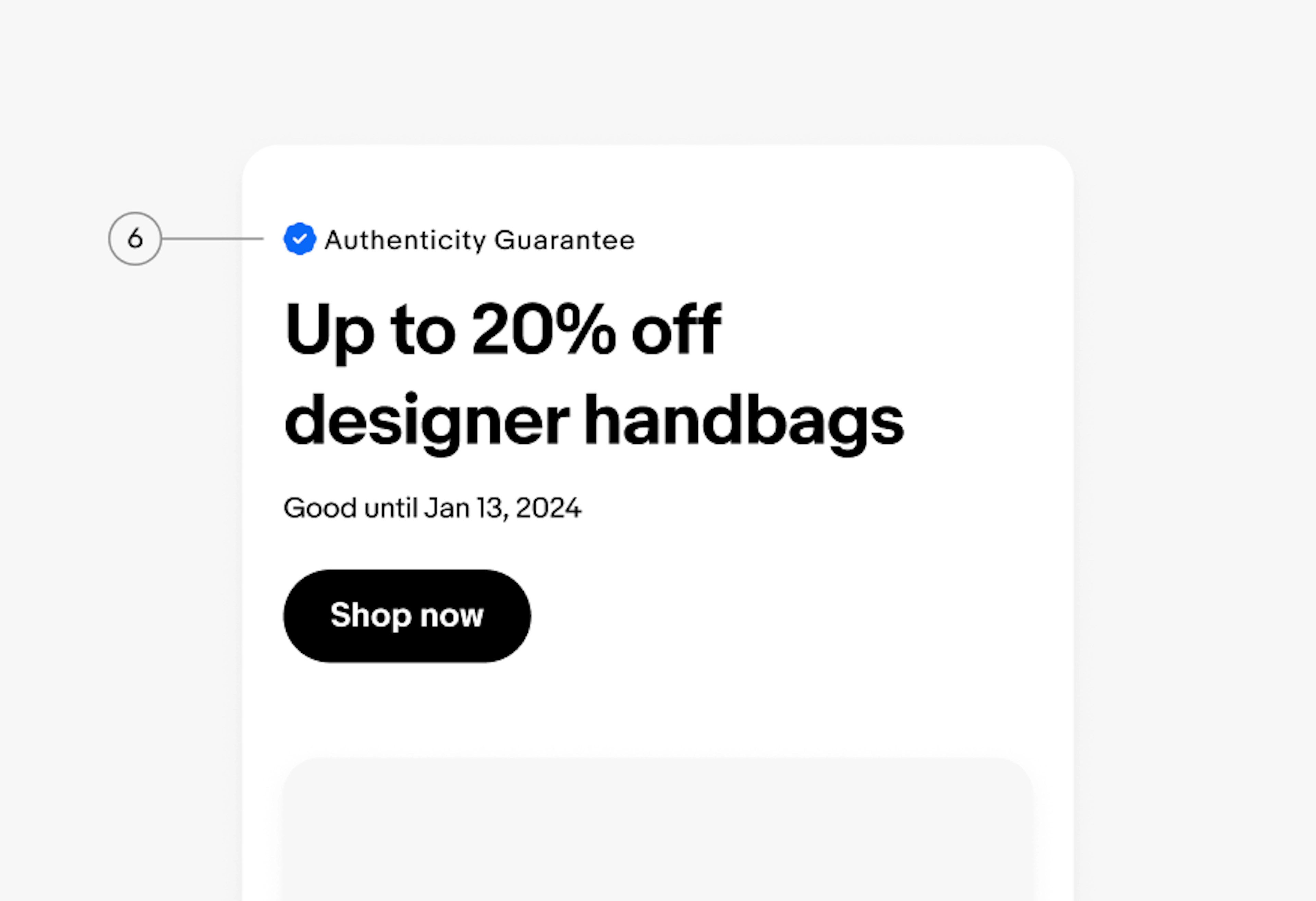The signal “Authenticity Guarantee” next to an icon highlighted with the number 6.