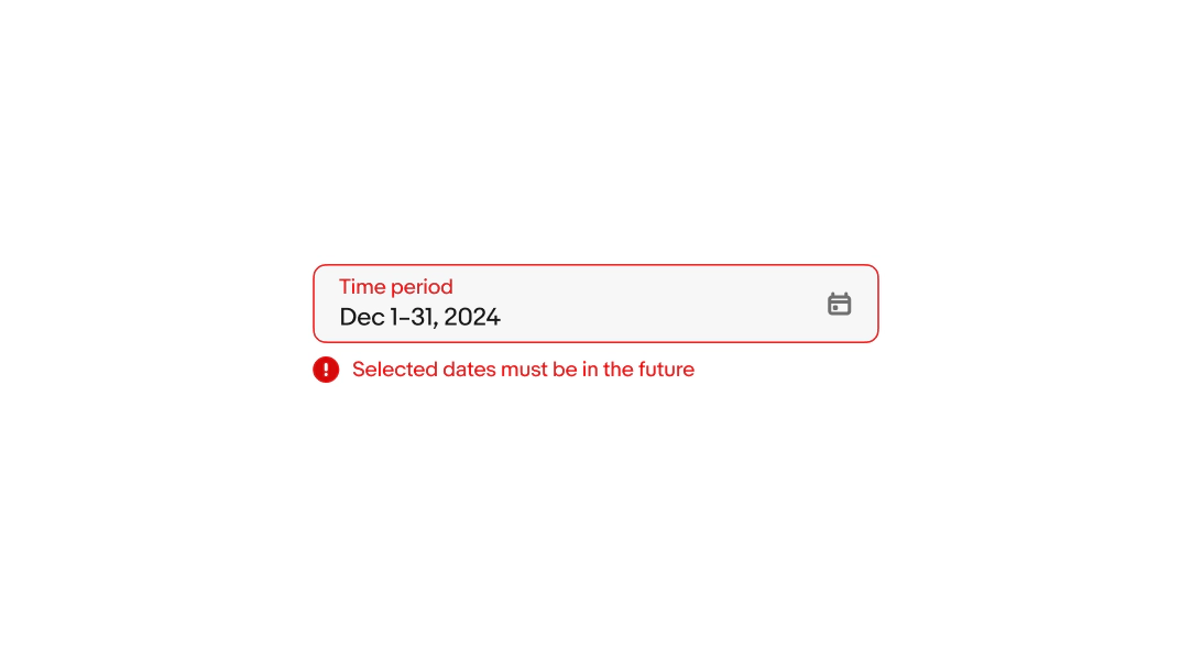 An error message sits below a password field.