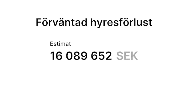 Ebie Analytics plattform visar förväntad hyresförlust