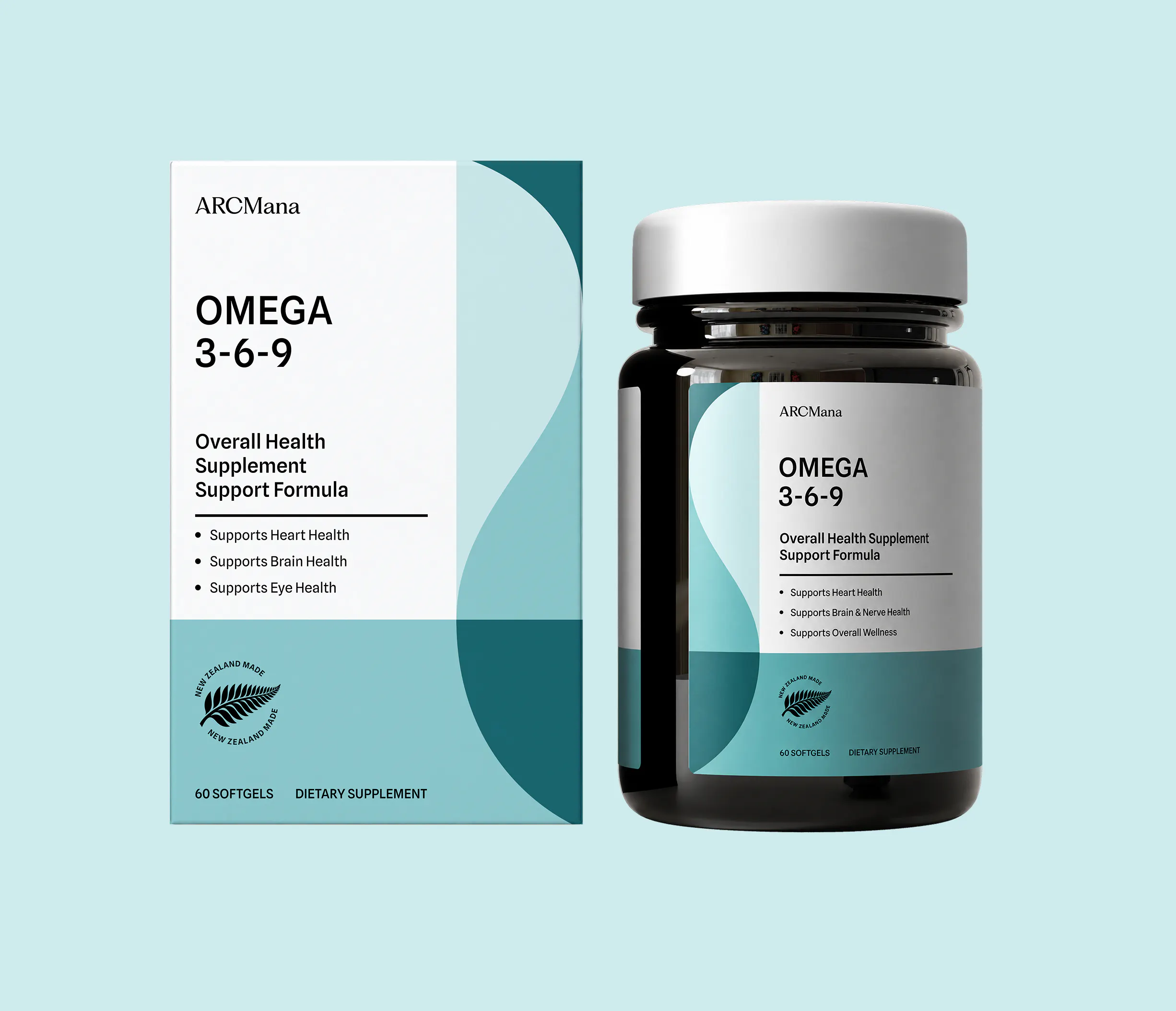 ARC Mana Omega 3-6-9 — everyday balance softgel bottle