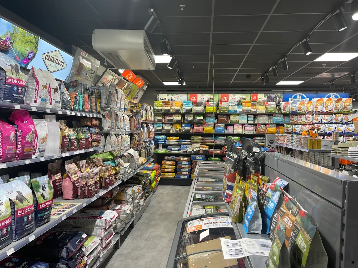 Dog food in a pet store