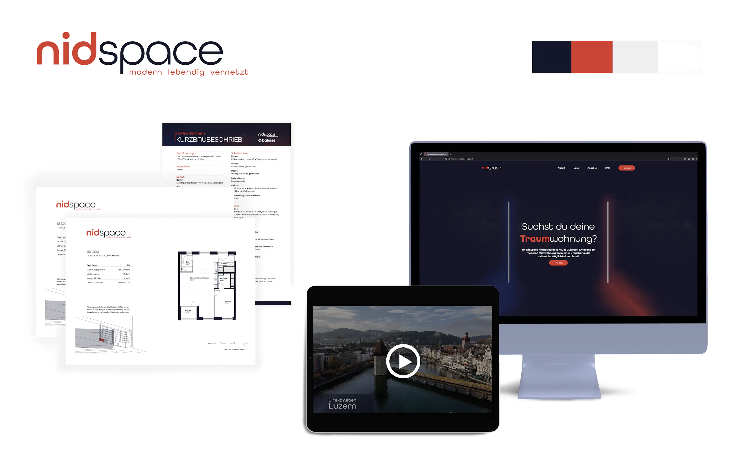 echt3D Projektbranding Portfolio Nidspace Luzern
