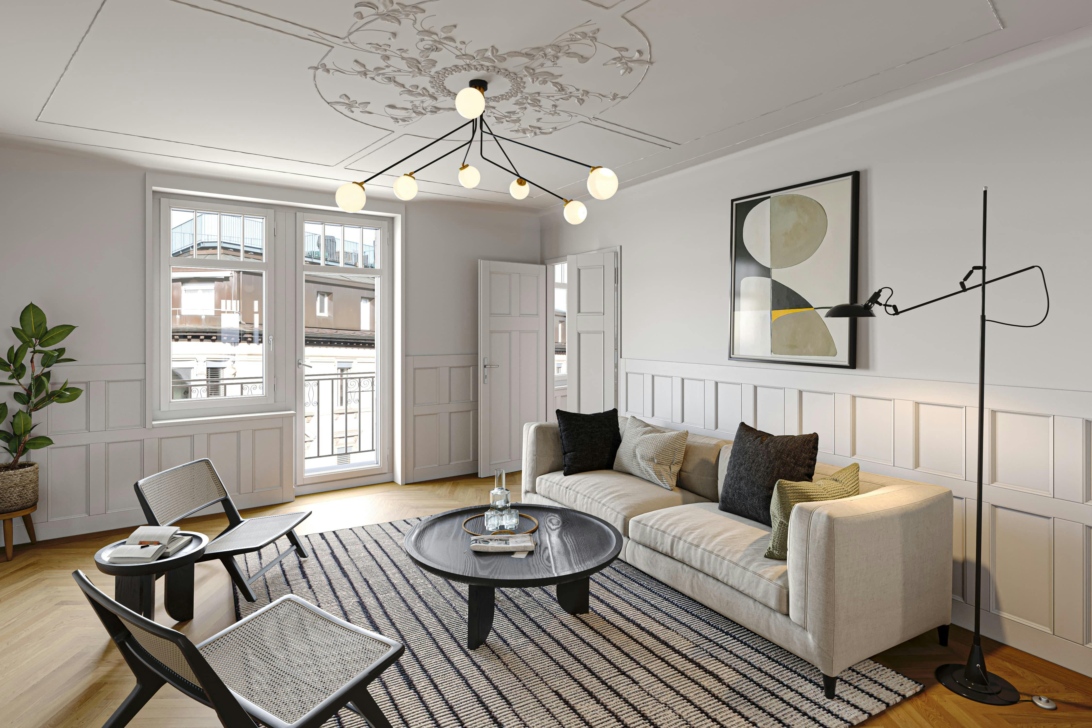 echt3D Virtual Staging  elegante Wohnzimmer