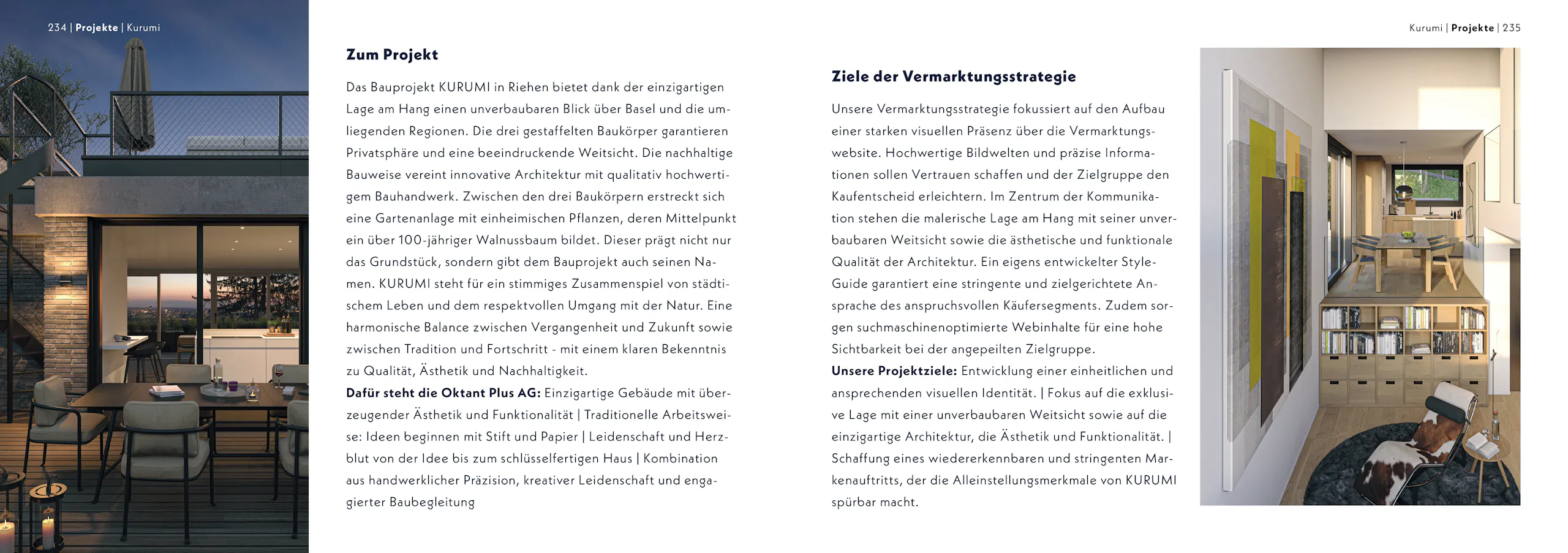 Kurumi Riehen – Projektbranding & 3D-Visualisierung, Broschüre Seite 2