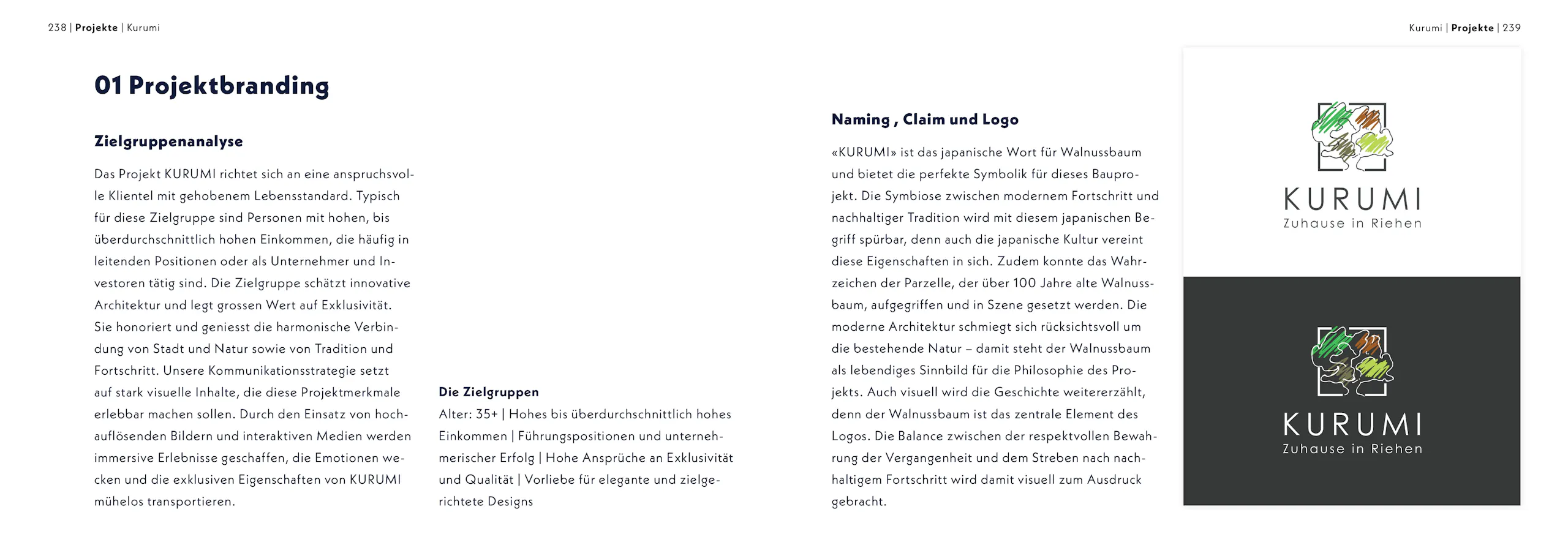 Kurumi Riehen – Projektbranding & 3D-Visualisierung, Broschüre Seite 4