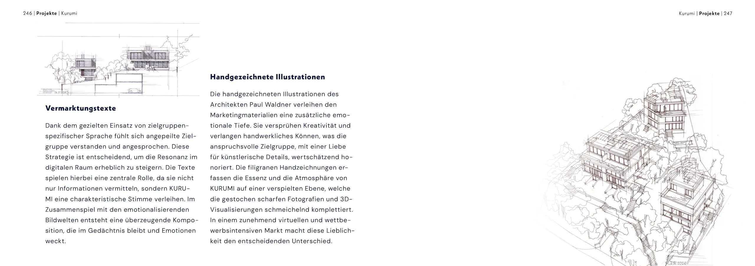 Kurumi Riehen – Projektbranding & 3D-Visualisierung, Broschüre Seite 8