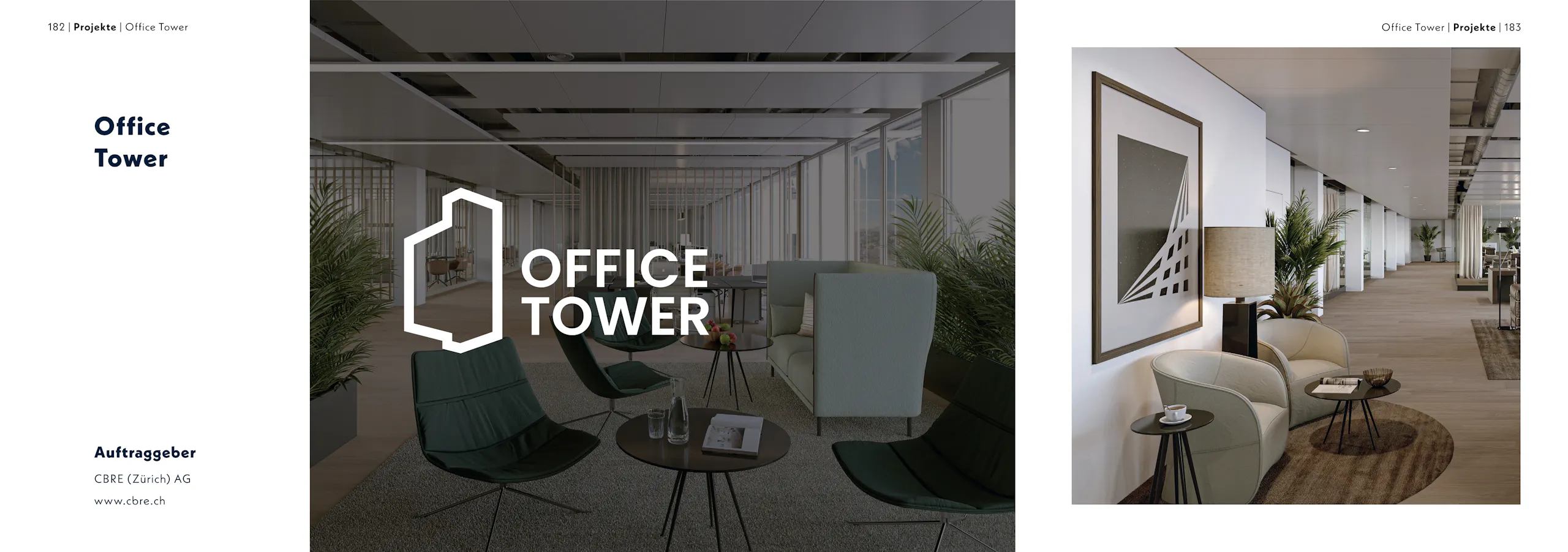Office Tower Zürich – Branding, 3D-Visualisierung & Website, Broschüre Seite 1